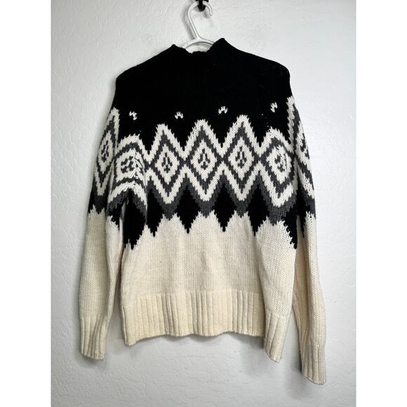 Banana Republic Skye Fair Isle Sweater Womens Sz M Thick Merino Alpaca Pullover - Picture 1 of 6